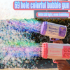 Bubble Gun Rocket 69 Holes Soap Bubbles Machine Gun Shape Automatic Blower With Light Toys For Kids Pomperos - CINCHWIERD 
