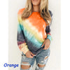 Fashion Tie Dye Rainbow Casual Long Sleeve T-shirt for Women Summer Dress - CINCHWIERD 