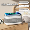 Intelligent Multifunctional Alarm Clock Bluetooth Speaker Wireless Charger Fast Charge Clock Atmosphere Night Light Home Decor - CINCHWIERD 
