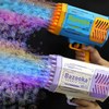 Bubble Gun Rocket 69 Holes Soap Bubbles Machine Gun Shape Automatic Blower With Light Toys For Kids Pomperos - CINCHWIERD 